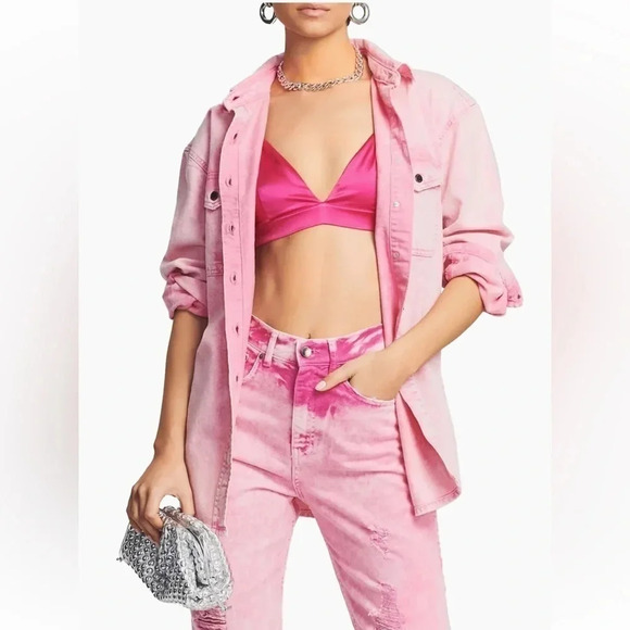 Retrofête Doreen Shirt in Vintage Pink Size Medium - Picture 4 of 8